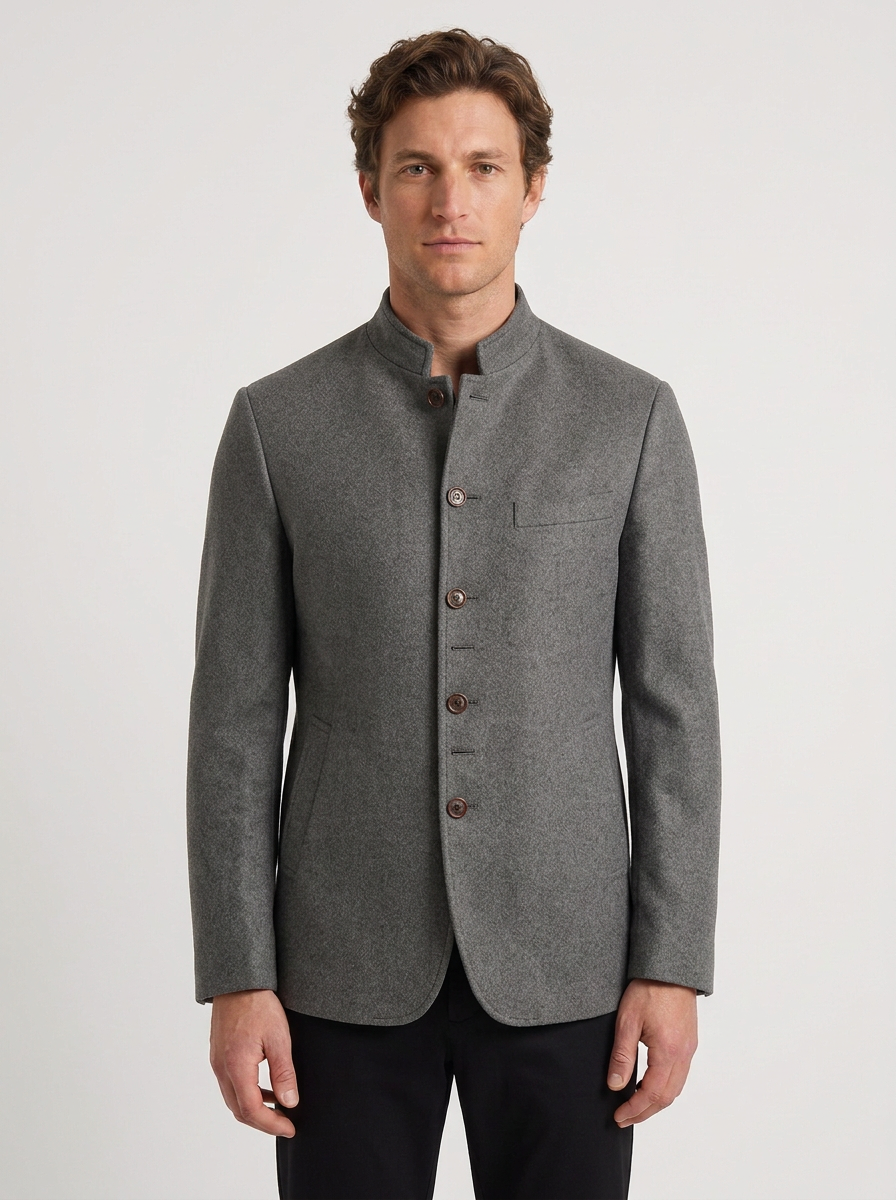 Men's Wool High Collar Jacket