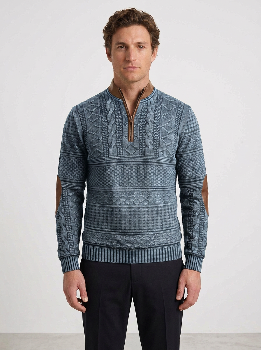 Casual Fit Zip Sweater with Urban Style for Men, view 4 - Elena Harper