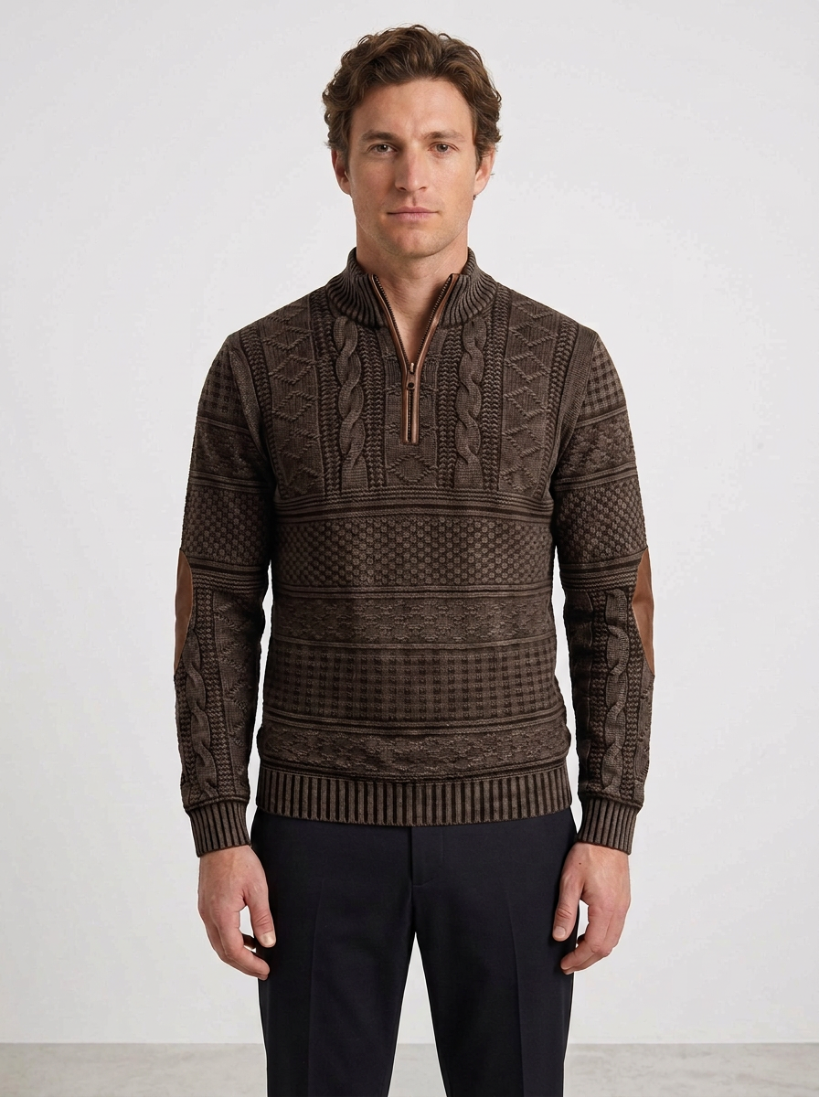 Casual Fit Zip Sweater with Urban Style for Men, view 6 - Elena Harper