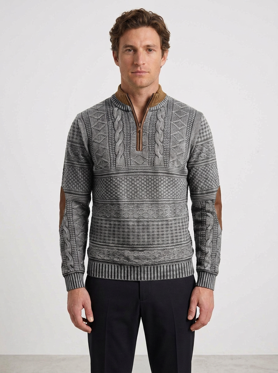 Casual Fit Zip Sweater with Urban Style for Men, view 7 - Elena Harper