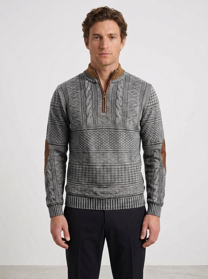 Casual Fit Zip Sweater with Urban Style for Men, view 7 - Elena Harper
