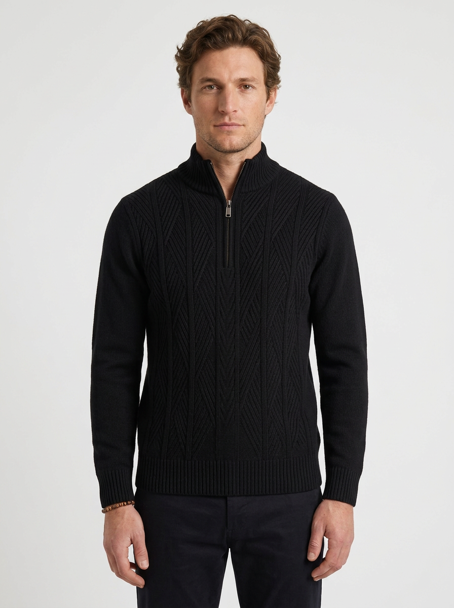 Textured Pull-Over Half-Zip for Men