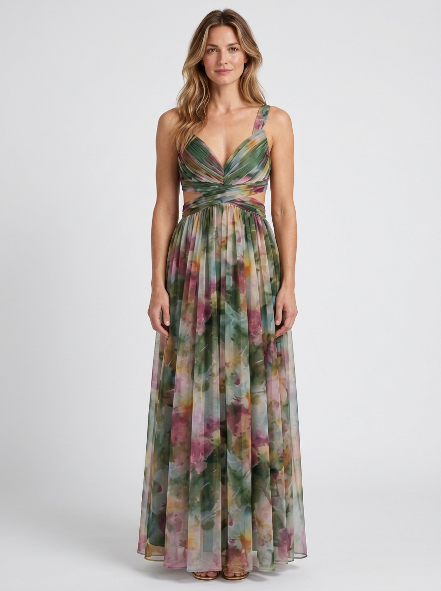Fluid Maxi Wrap Dress for Women, view 7 - Elena Harper