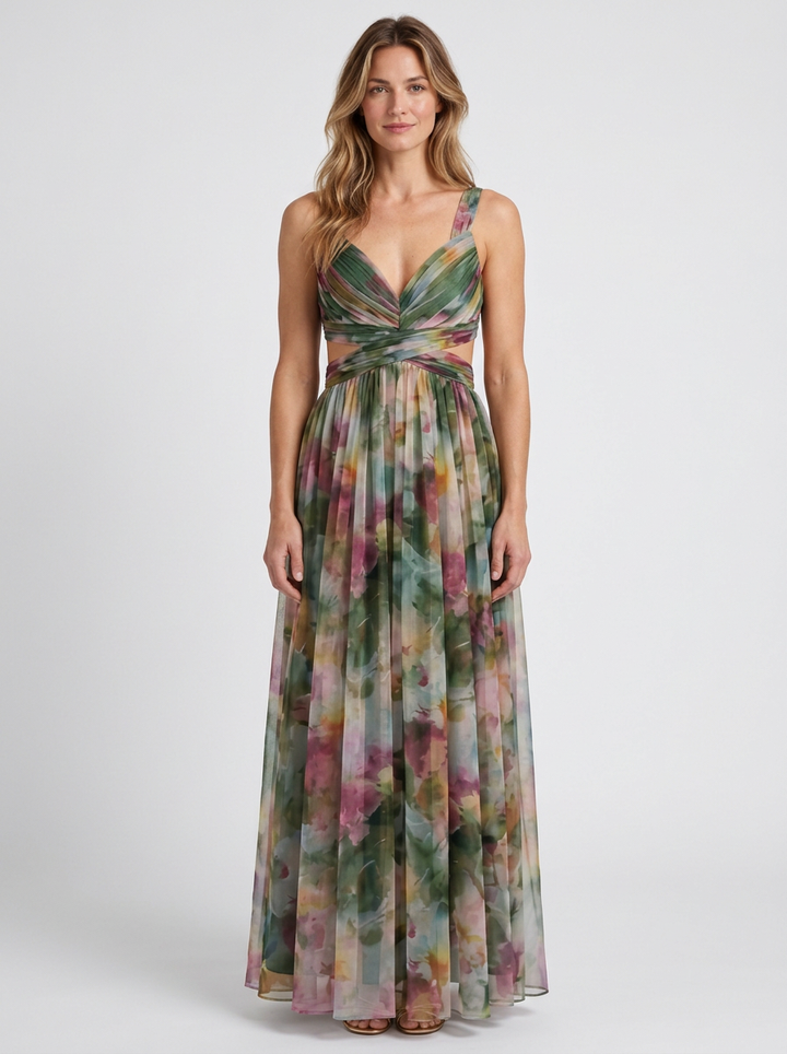 Fluid Maxi Wrap Dress for Women, view 7 - Elena Harper