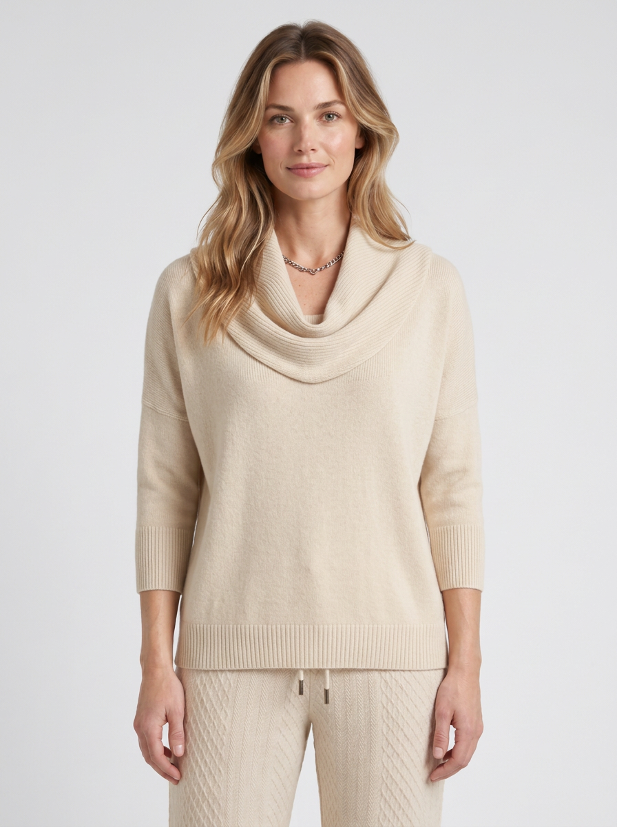 Draped-Neck Relaxed Jumper For Women