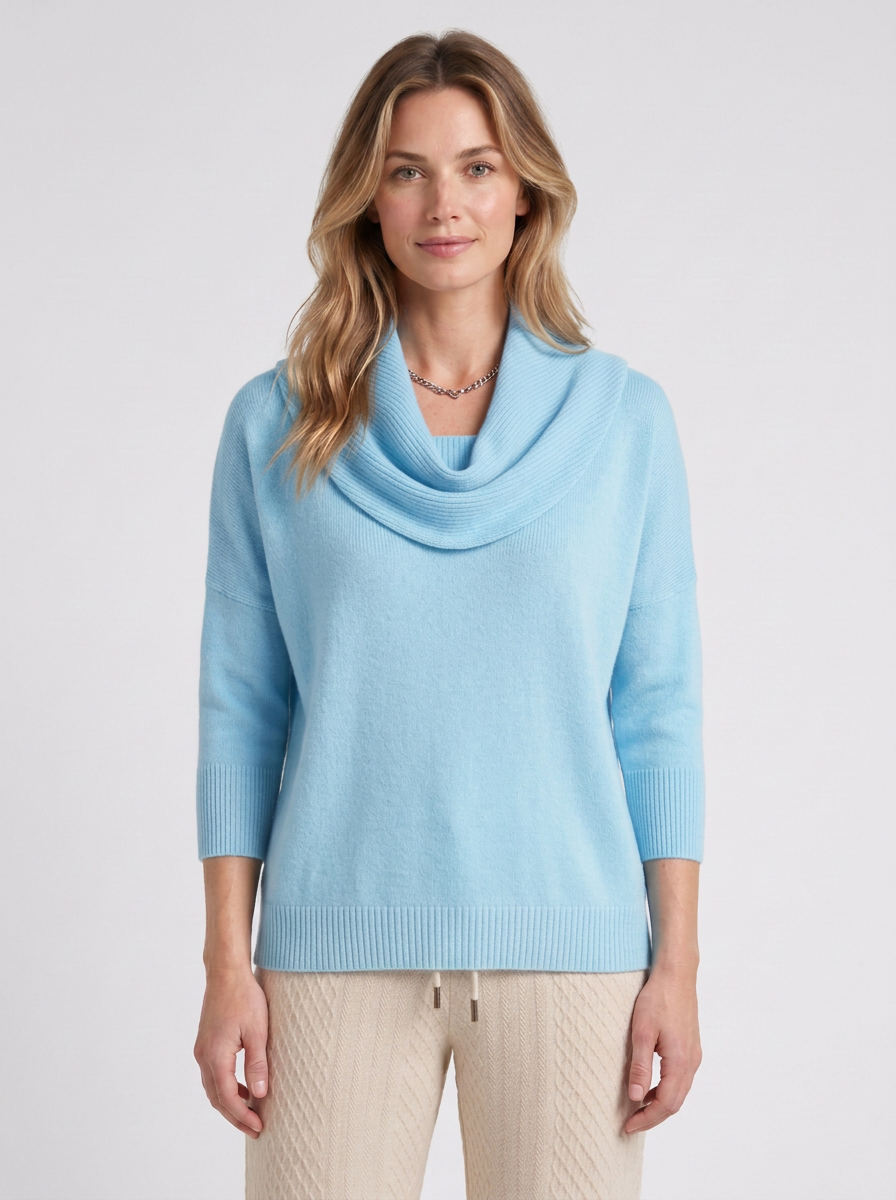 Draped-Neck Relaxed Jumper For Women