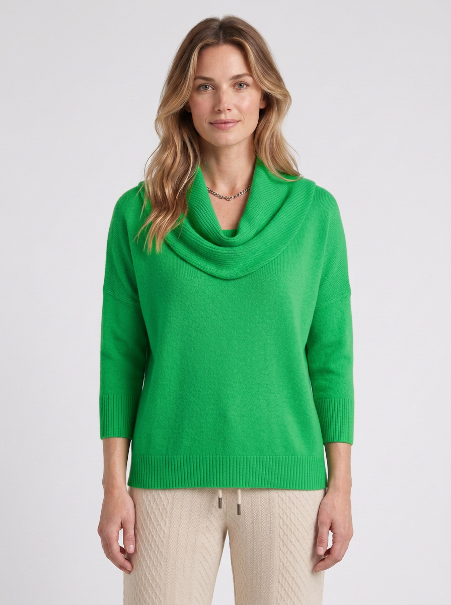 Draped-Neck Relaxed Jumper For Women