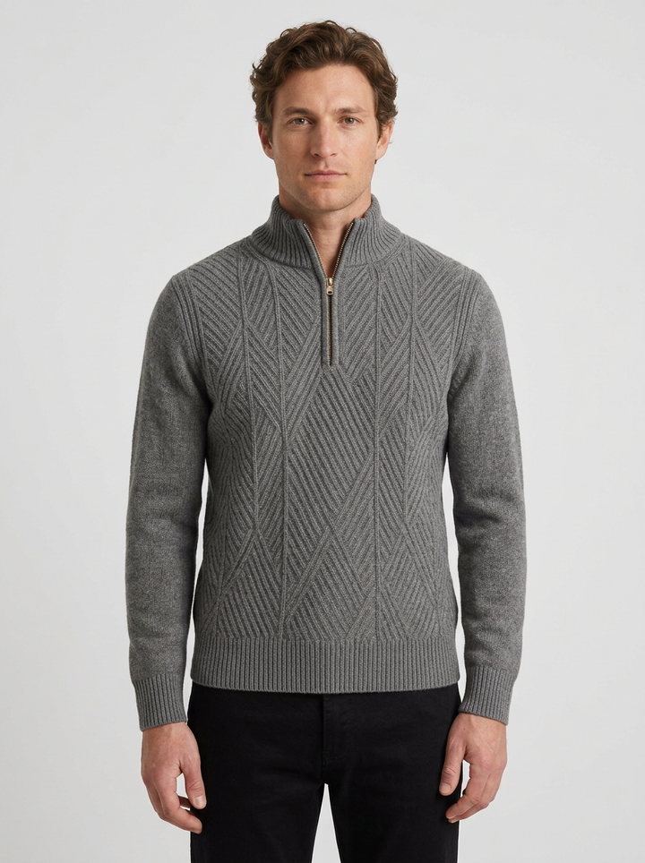 Textured Pull-Over Half-Zip for Men