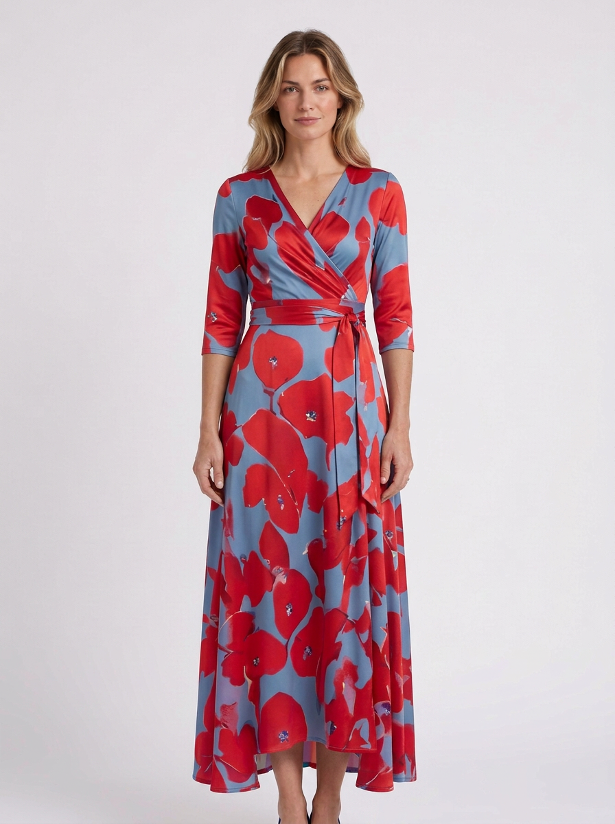 Midi Crossed Neck Dress for Women