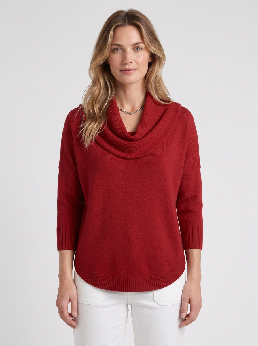 Draped-Neck Relaxed Jumper For Women
