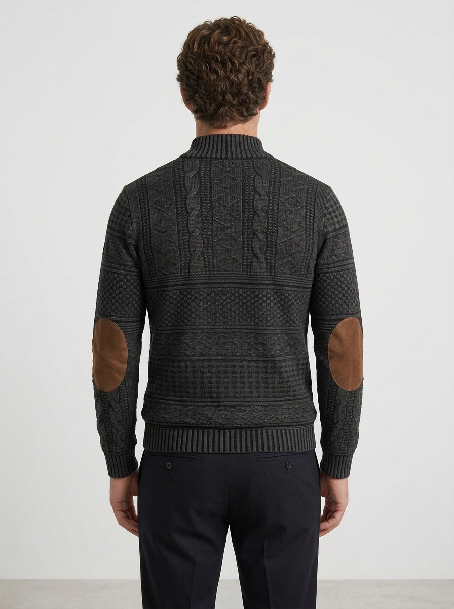 Casual Fit Zip Sweater with Urban Style for Men, view 3 - Elena Harper