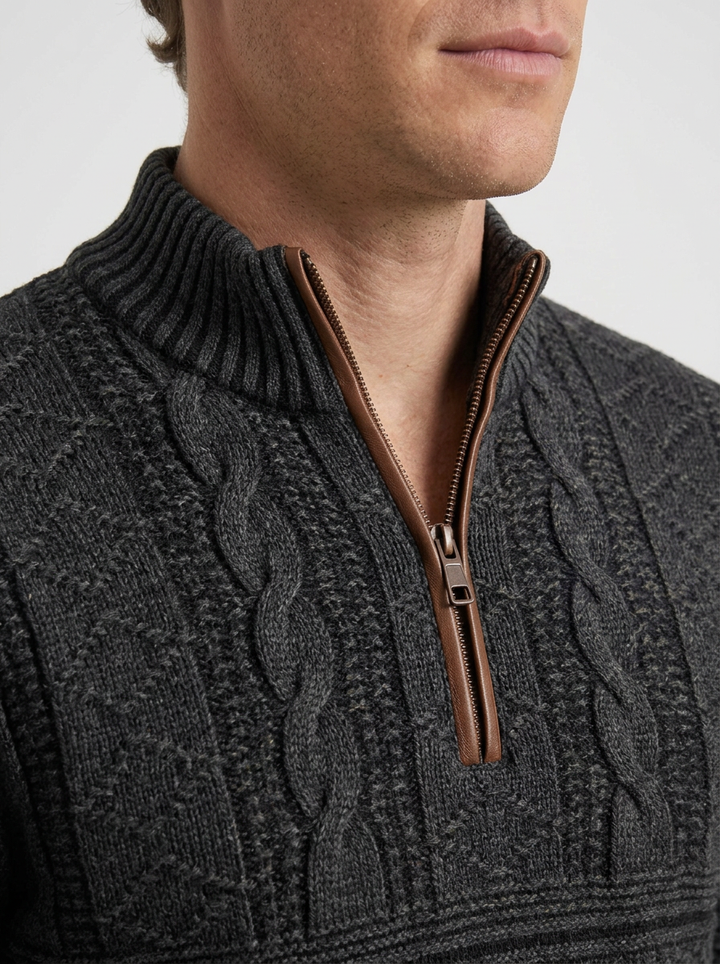 Casual Fit Zip Sweater with Urban Style for Men, view 2 - Elena Harper