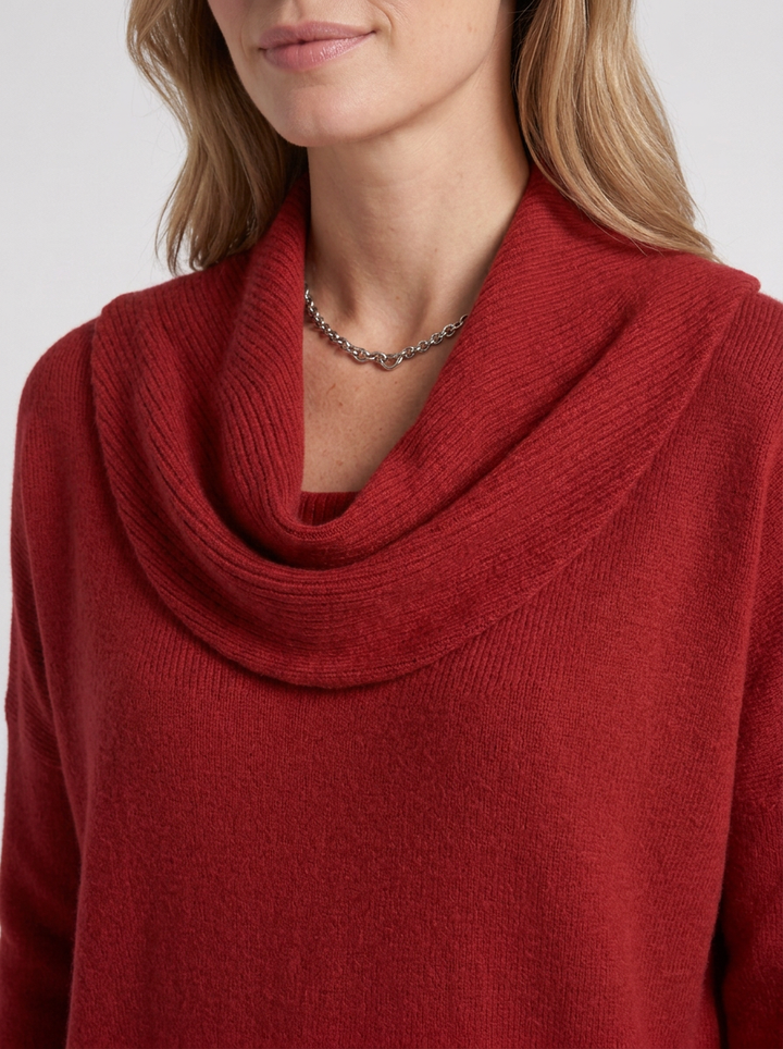 Draped-Neck Relaxed Jumper For Women