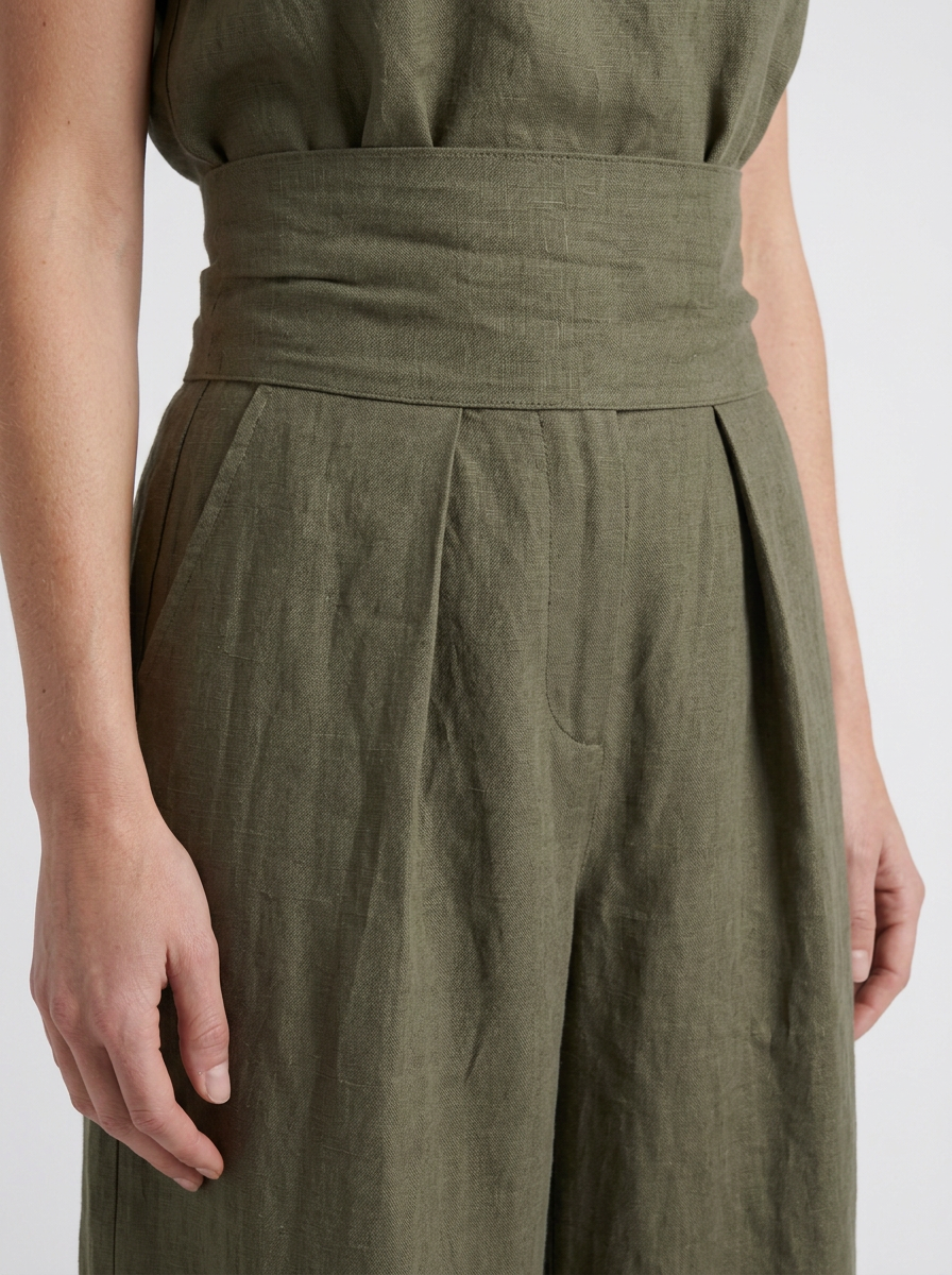 Bamboo Linen Blend Two-Piece Set For Women