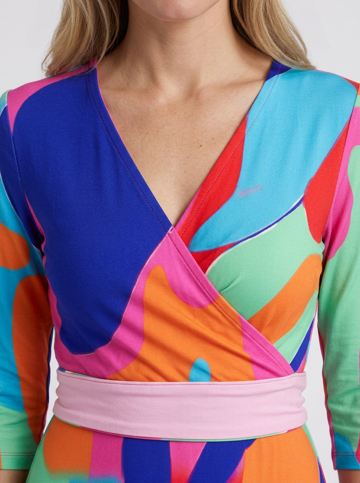 Midi Crossed Neck Dress for Women