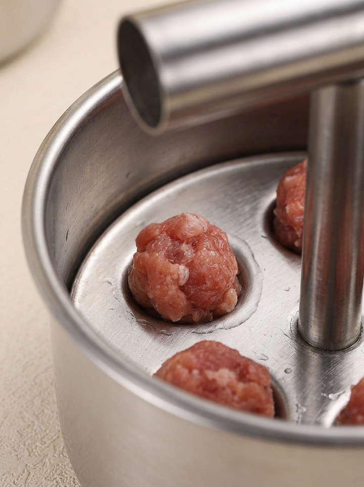 Stainless Steel Meatball Maker For 6 Or 12 Portions, view 3 - Elena Harper