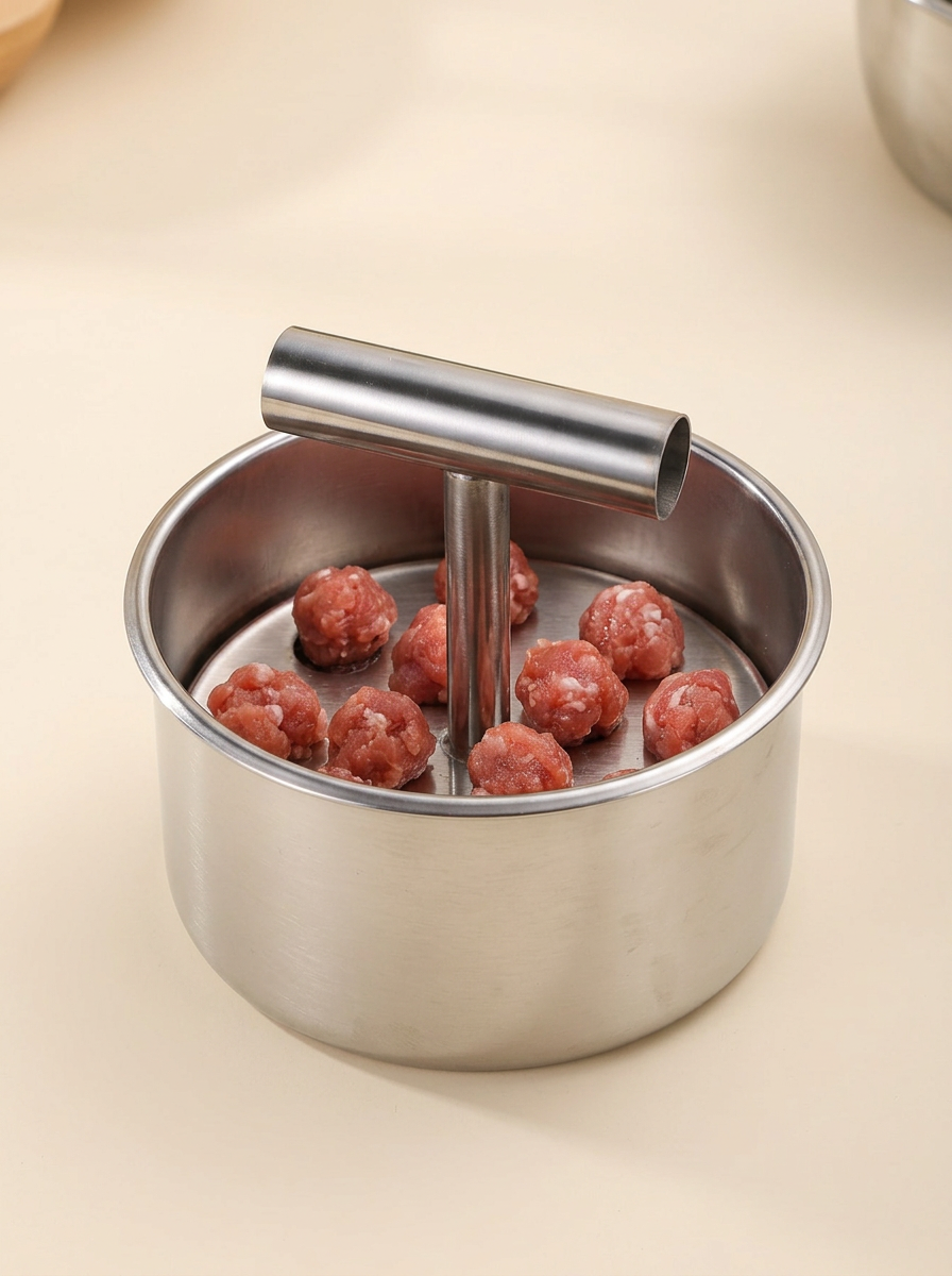 Stainless Steel Meatball Maker For 6 Or 12 Portions, view 4 - Elena Harper