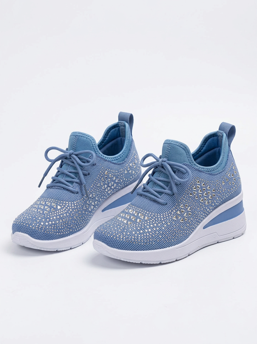 Rhinestone Wedge Trainers For Women