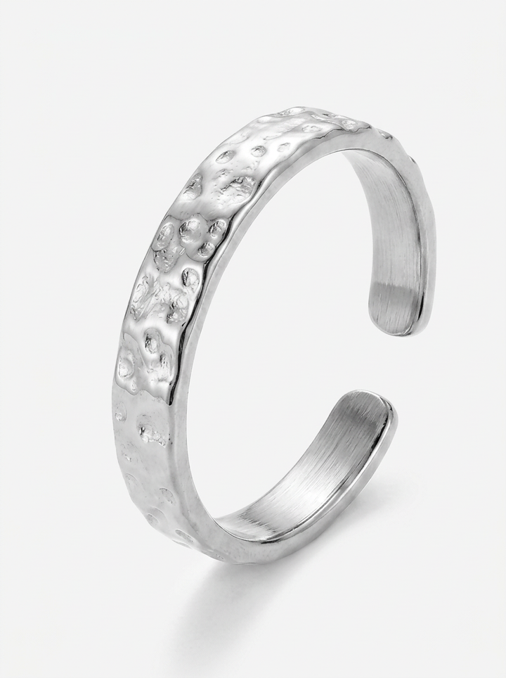 Hammered Silver Ring 4mm For Men