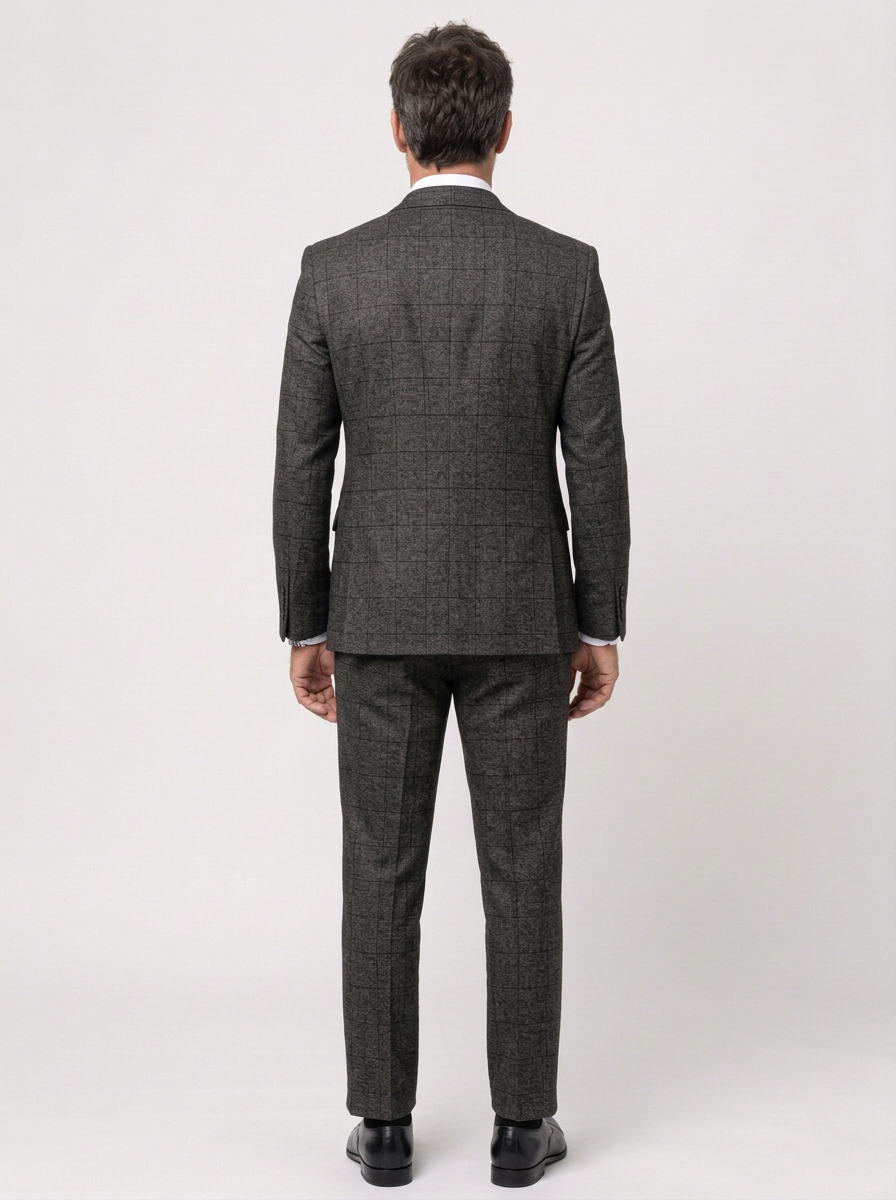 Black Three-Piece Suit for Men
