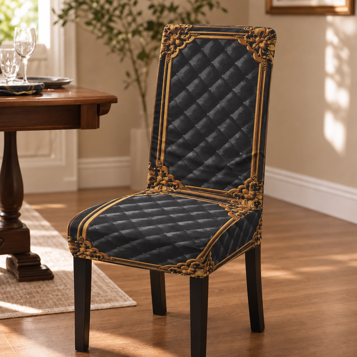 Chairistocrat Baroque Print Stretch Dining Chair Cover - Elena Harper