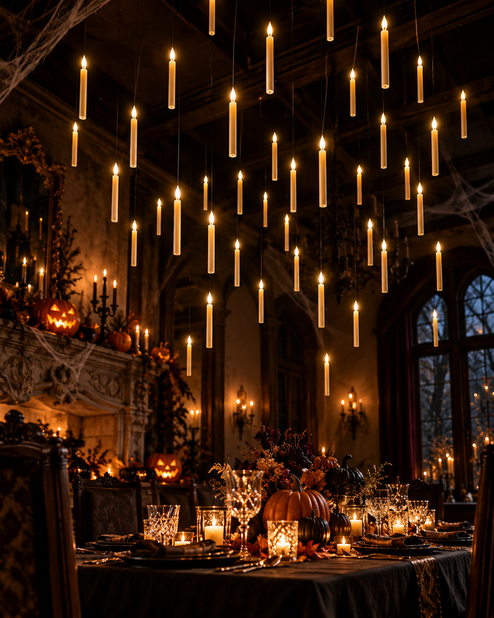 Halloween Floating LED Candles With Wand Remote