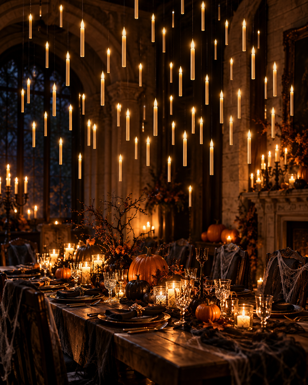 Halloween Floating LED Candles With Wand Remote