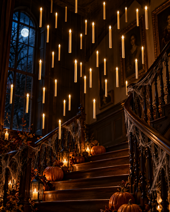 Halloween Floating LED Candles With Wand Remote