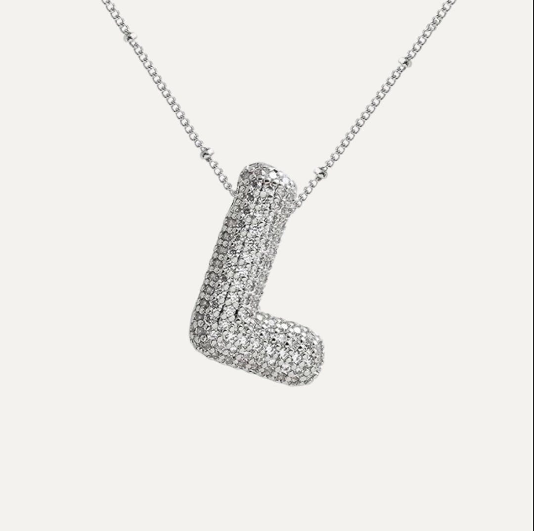 Savannah | Diamond Bubble Letter Necklace