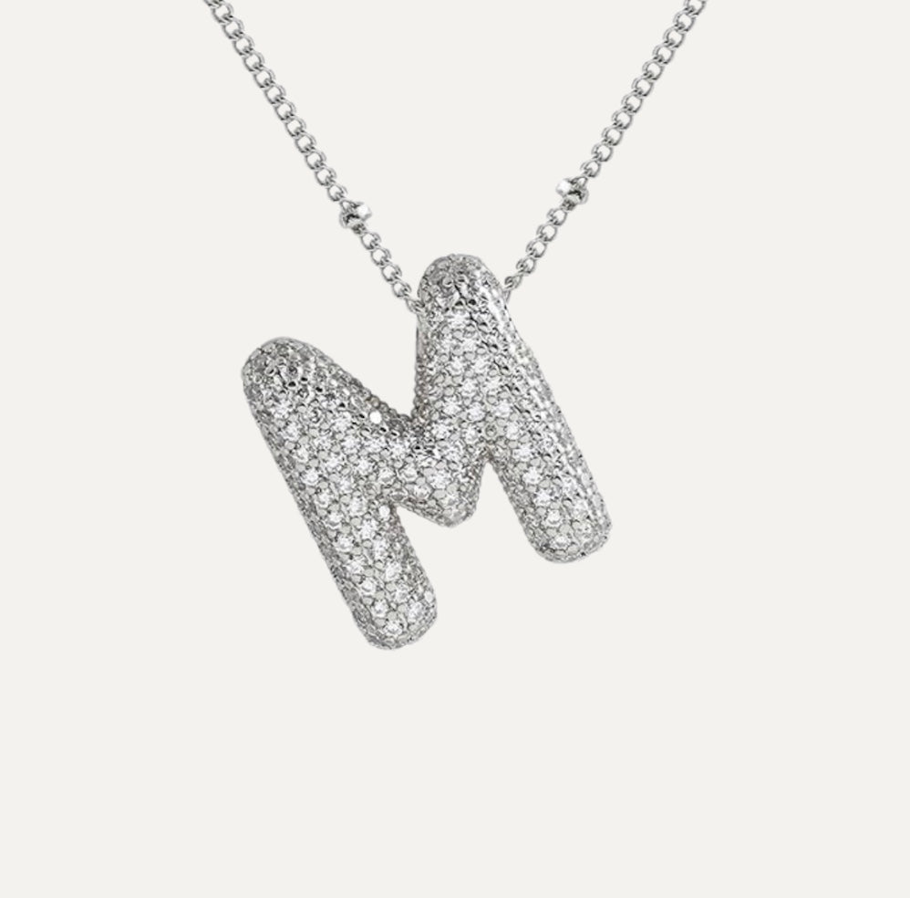 Savannah | Diamond Bubble Letter Necklace