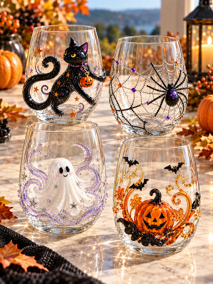 3D Halloween Decorative Glassware Collection