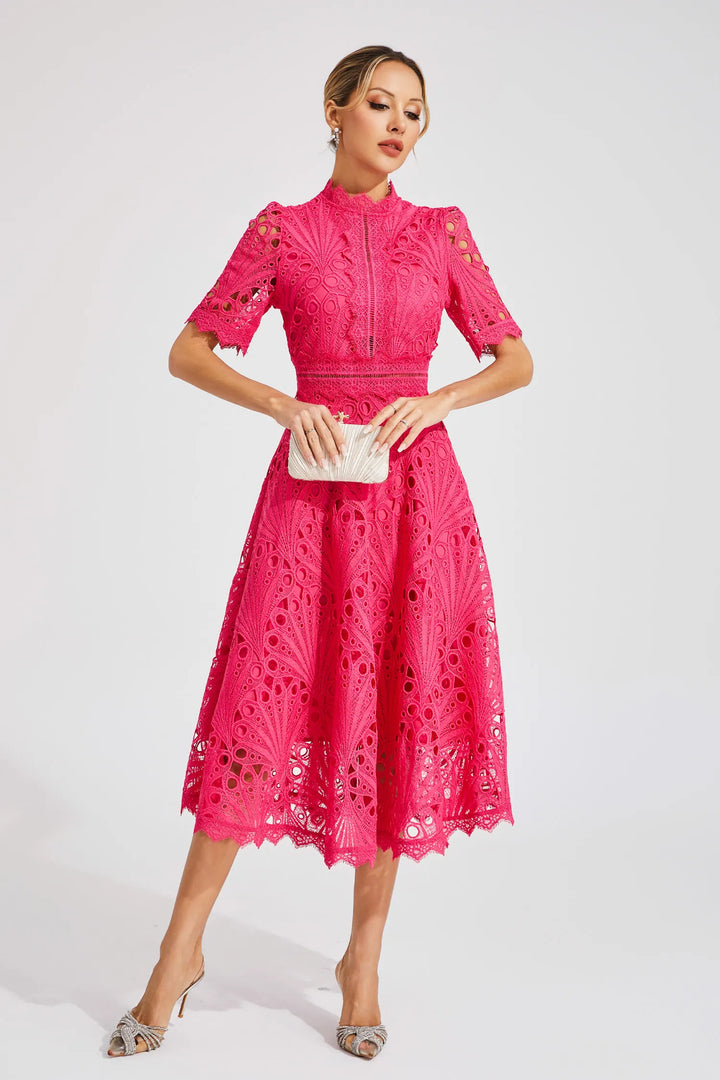 Hallie Lace Midi Dress - Elena Harper