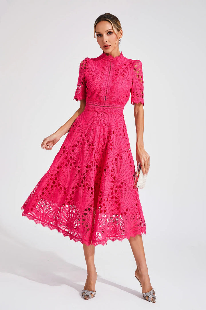 Hallie Lace Midi Dress - Elena Harper