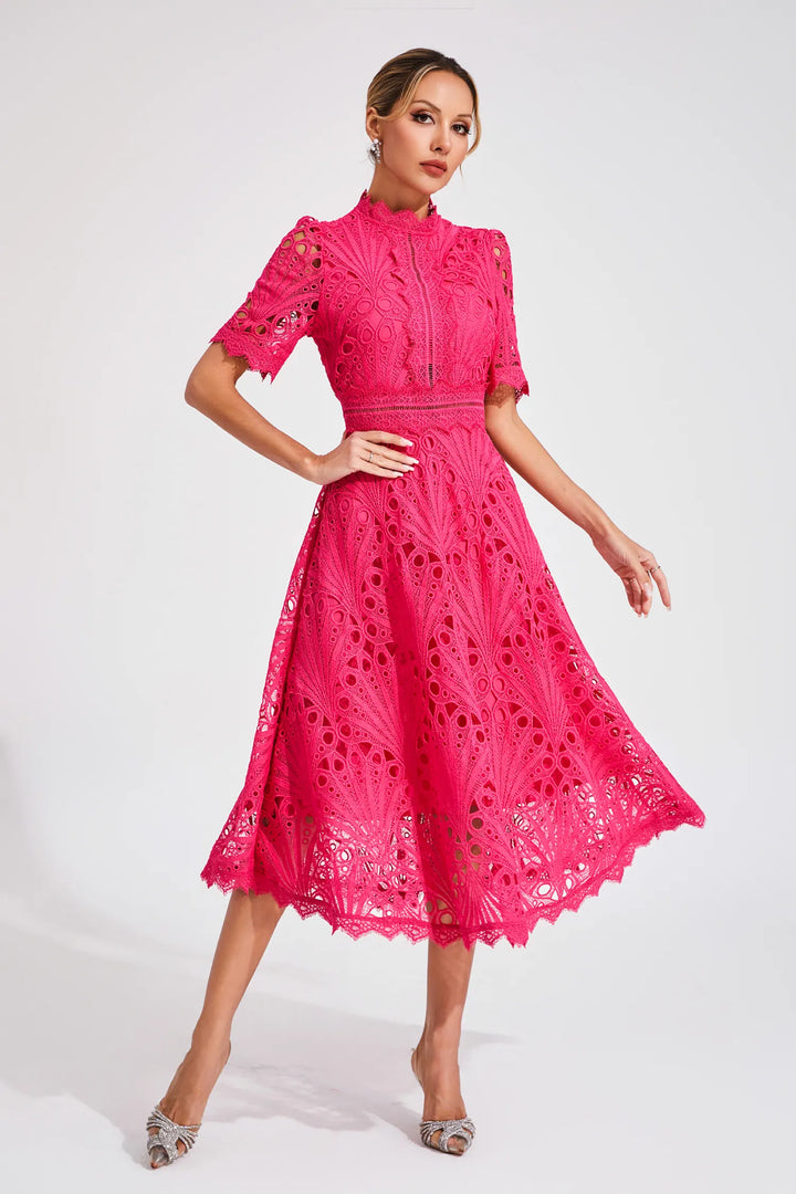 Hallie Lace Midi Dress - Elena Harper