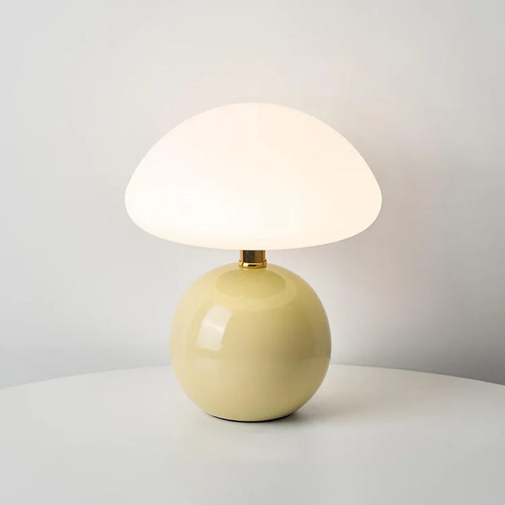 Mushroom Design Table Lamp Ceramic with LED Lighting