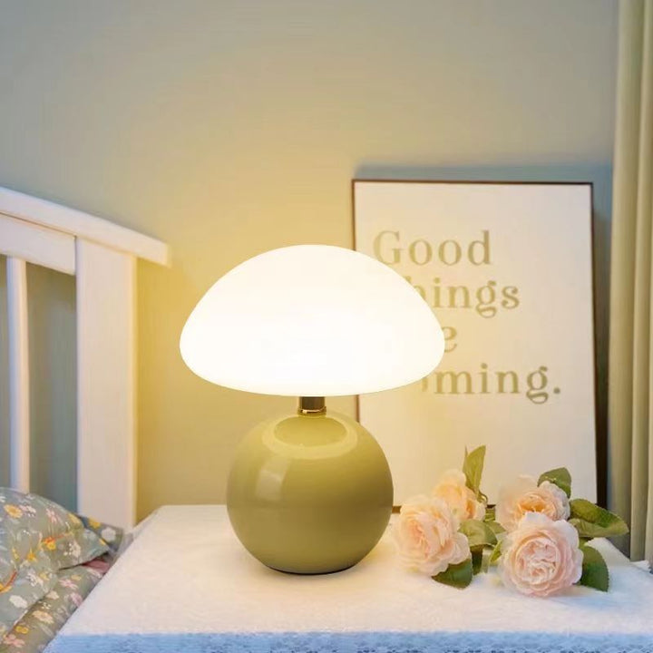 Mushroom Design Table Lamp Ceramic with LED Lighting