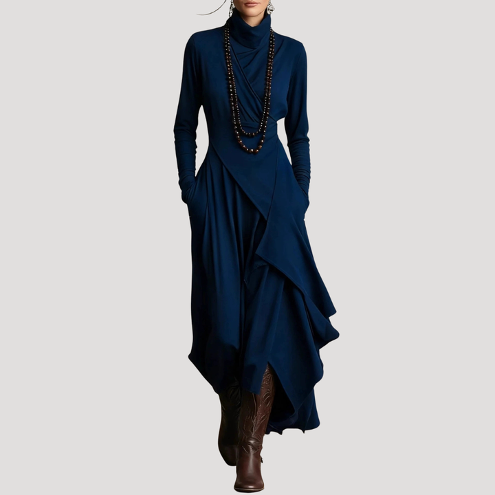 Elegant Fluid Long Sleeve Maxi Dress
