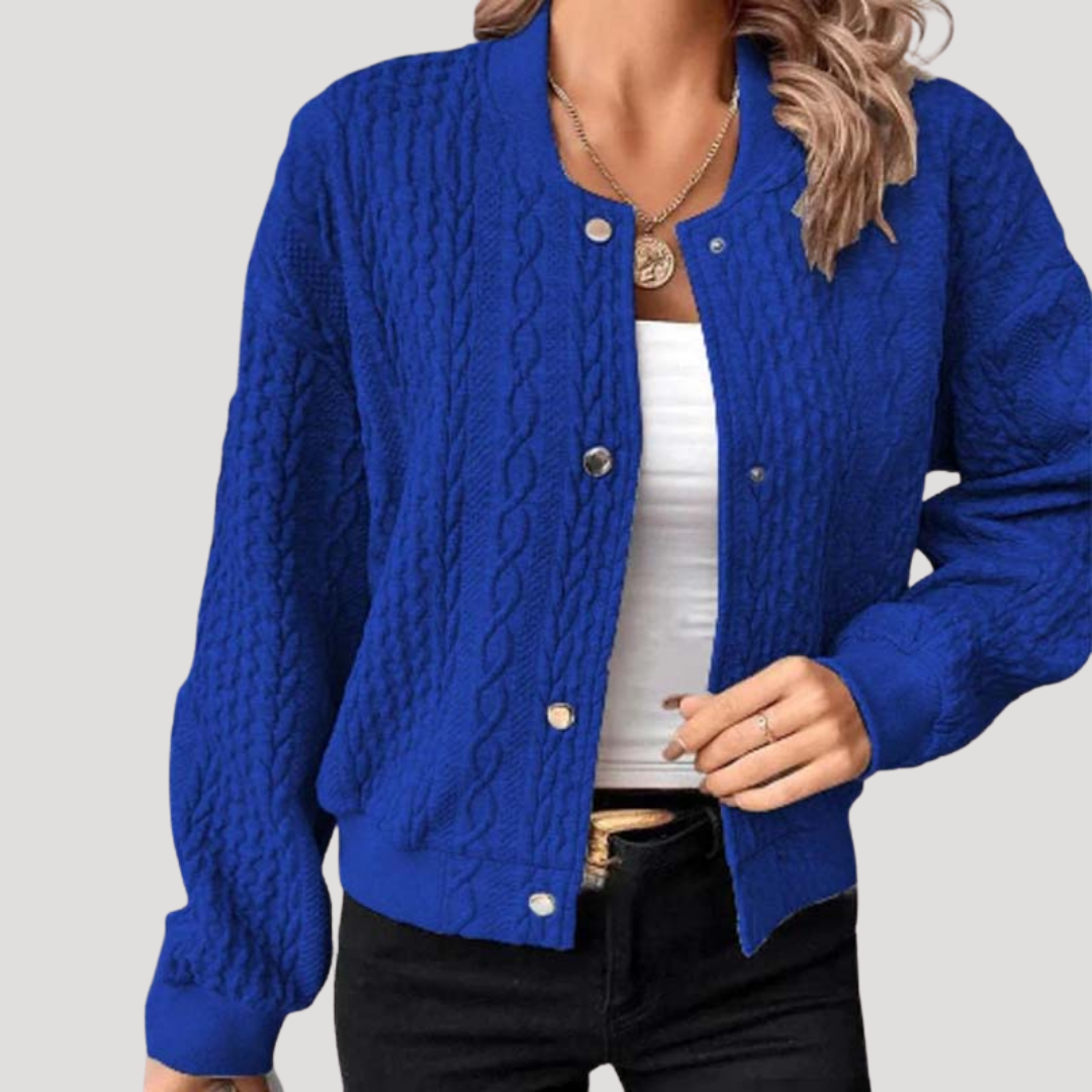 Women's Buttoned Cable Knit Cardigan