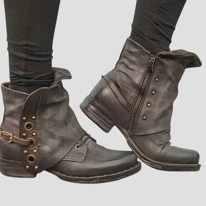 Vintage Women's Buckle Ankle Boots