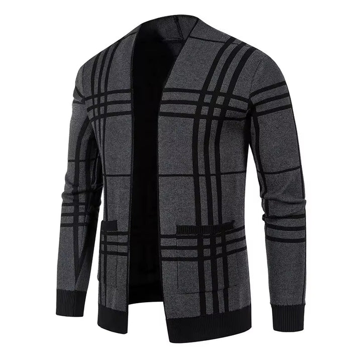 ELENA HARPER™  |  CHECKED KNIT CARDIGAN FOR MEN