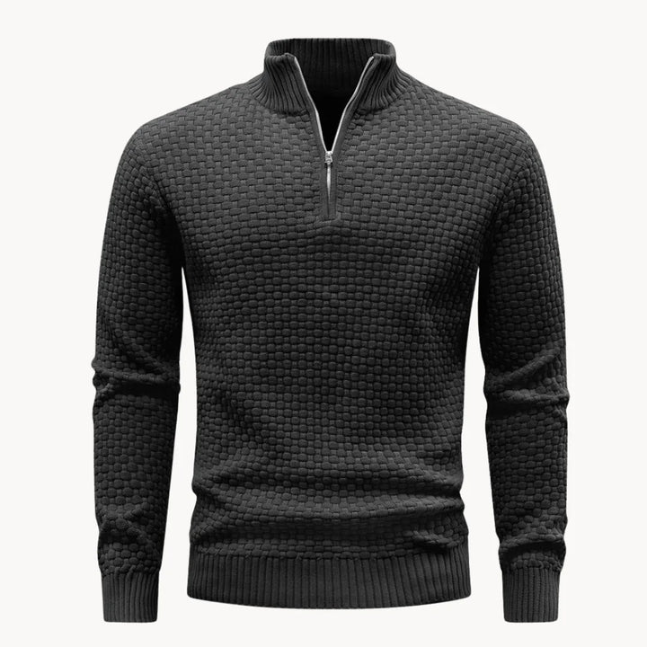 Antoine - Elegant Zip-Up High Neck Sweater