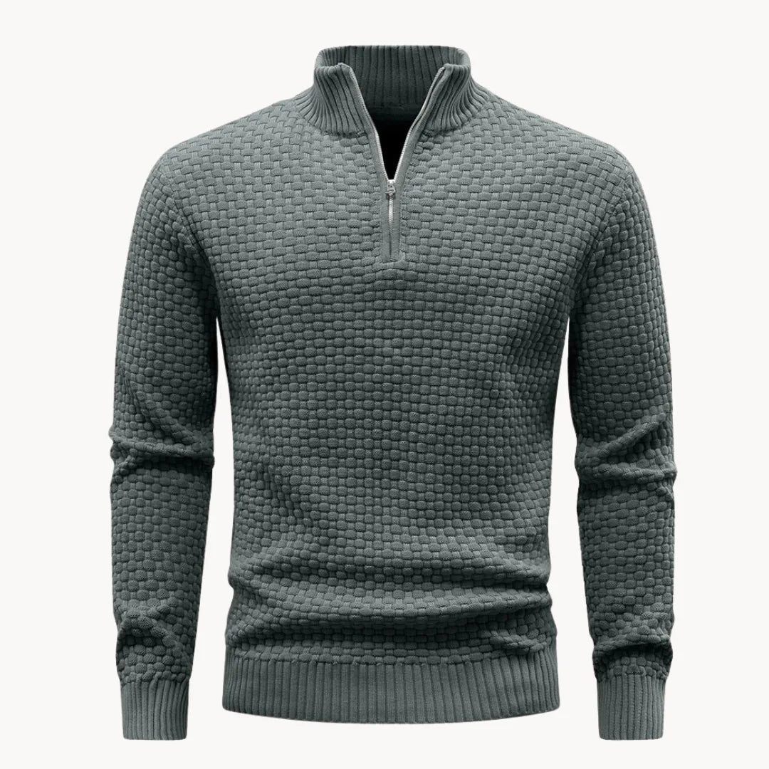 Antoine - Elegant Zip-Up High Neck Sweater