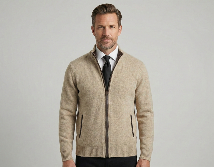 Leandro Merino Wool Cardigan, view 3 - Elena Harper