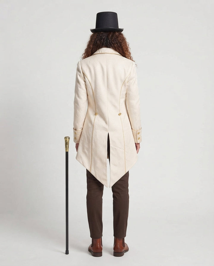 Ladies' Elegant Tailcoat Jacket with Artistic Embellishments Echo Archive, view 4 - Elena Harper