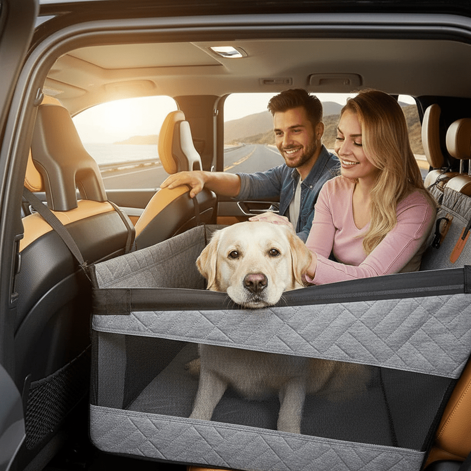 RIDEGUARD PET SEAT – Waterproof Memory Foam Car Mat for Dogs
