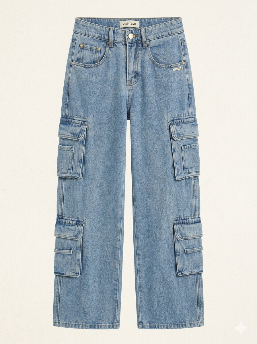 Baggy Cargo Jeans for Women with Relaxed Fit