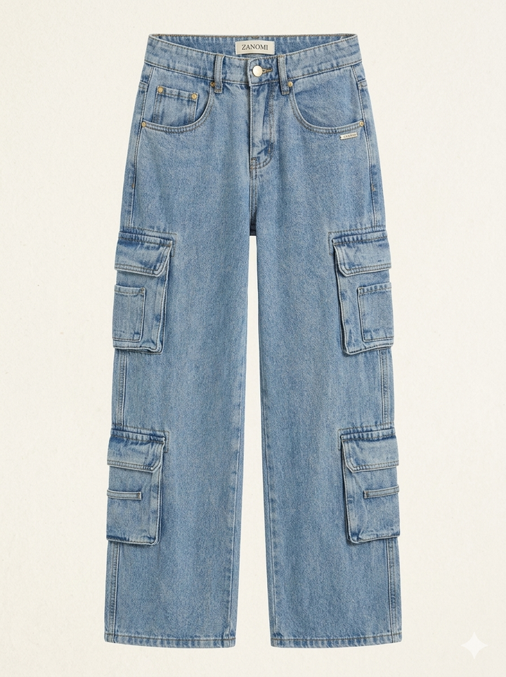 Baggy Cargo Jeans for Women with Relaxed Fit