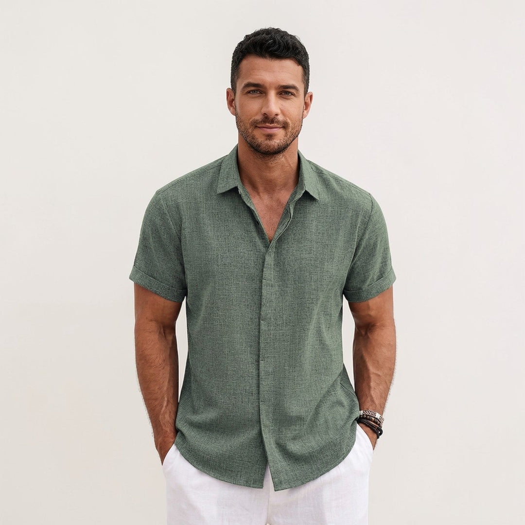 Montarello Men's Lightweight Short-Sleeve Relaxed-Fit Summer Shirt, view 6 - Elena Harper