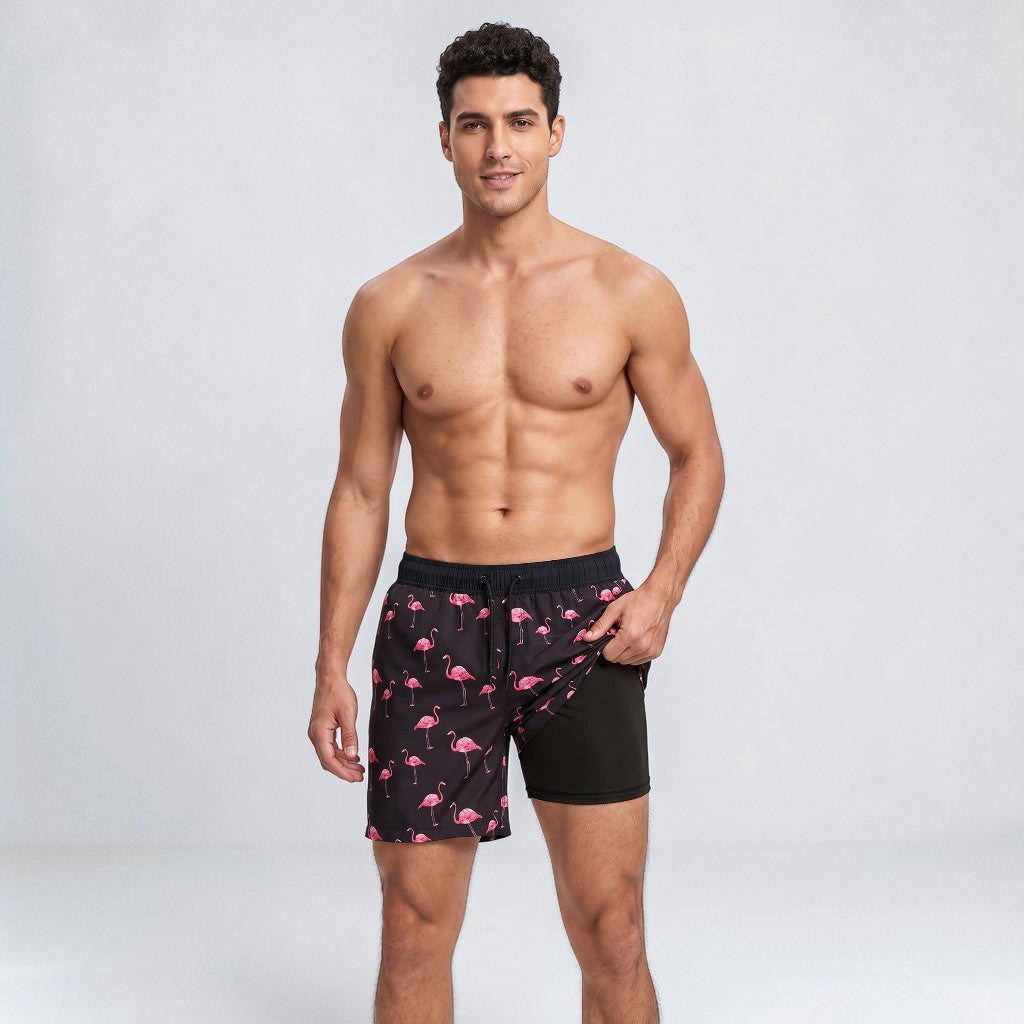 Men's Montarello Summer Quick-Dry Swim Shorts with Compression Liner