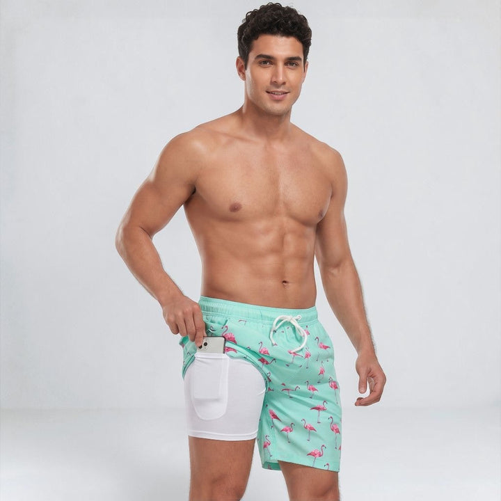 Men's Montarello Summer Quick-Dry Swim Shorts with Compression Liner